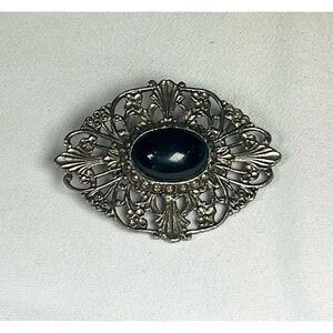 Vintage Mid-Century Silver Plated Brooch Pin